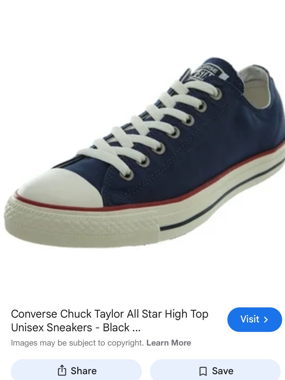 Converse Navy Blue and White Low Top Sneakers Women’s size 8 Men’s size 6